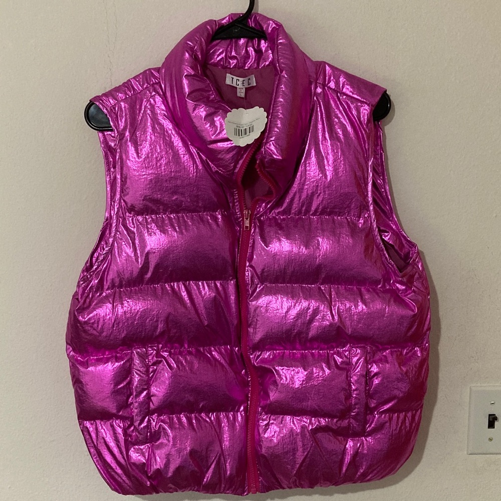 TCEC Puffer Vest. Metallic Pink L NWT